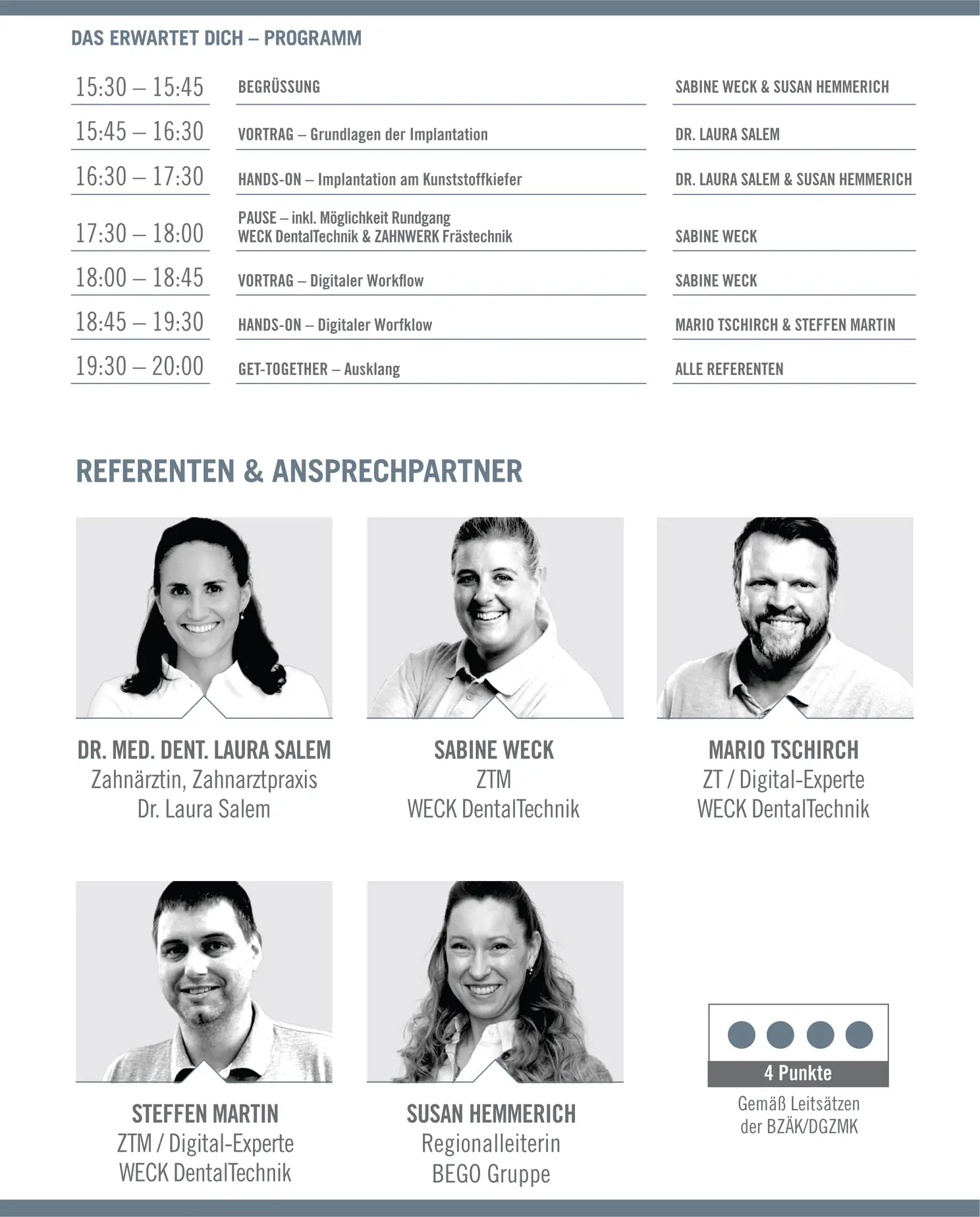 Eventflyer Seite 2: Programm und Referenten