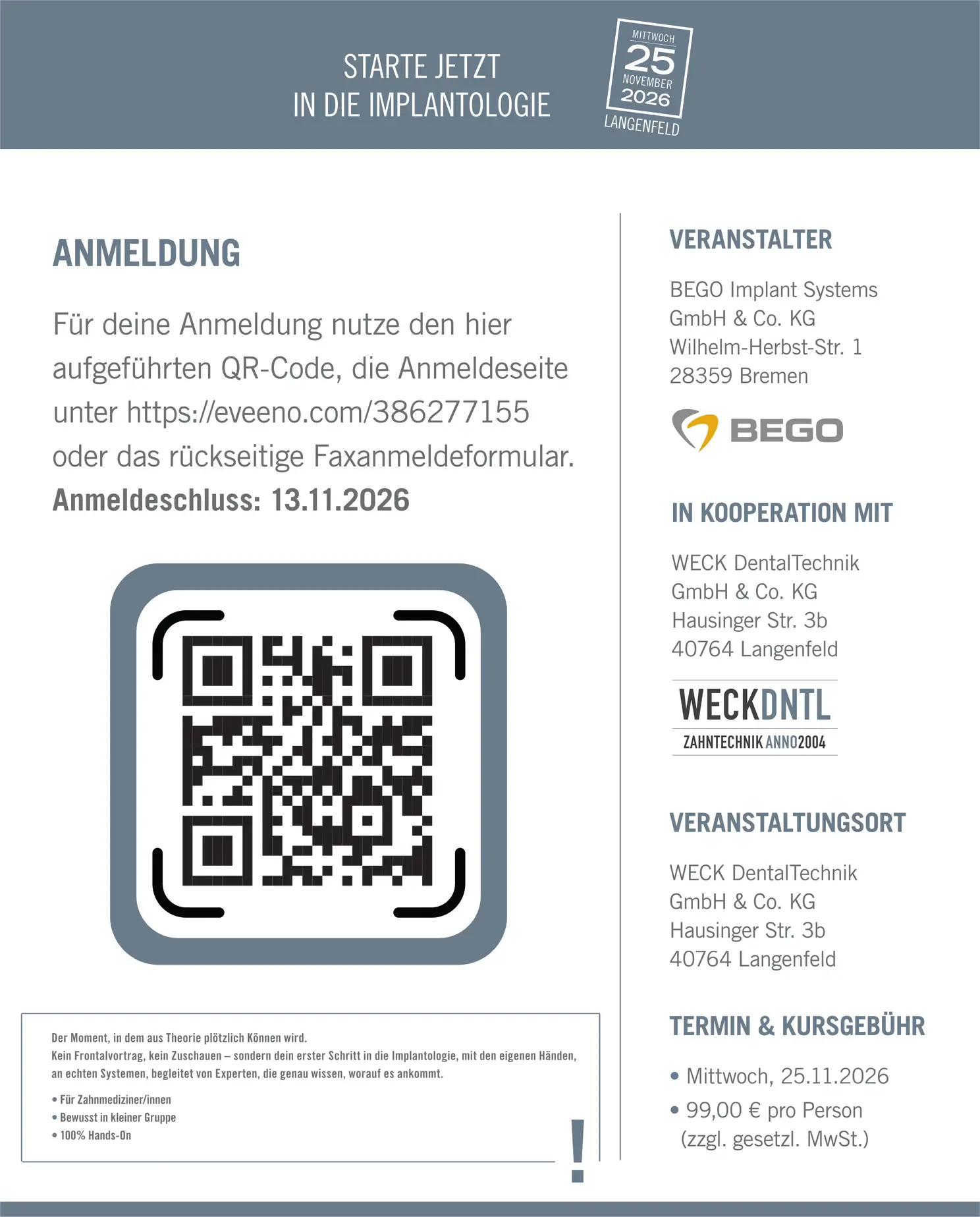 Eventflyer Seite 3: Anmeldung